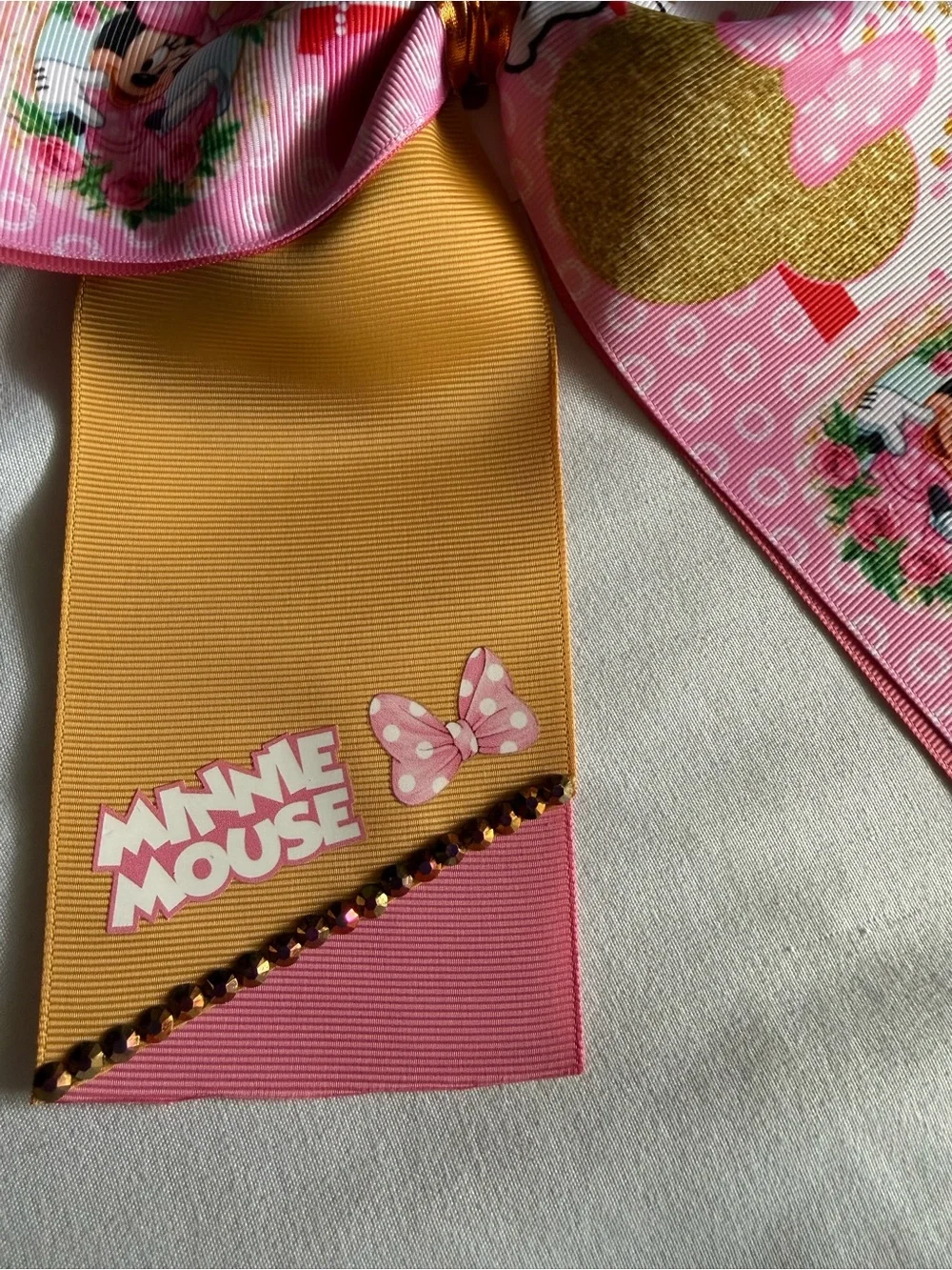 Pink & Yellow Girls Hair Bow